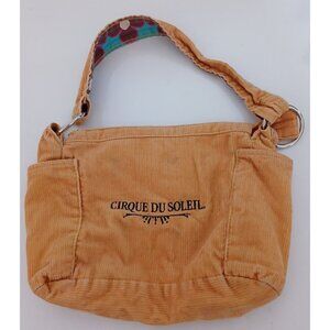 Cirque Du Soleil Corduroy Shoulder Bag Purse Small Mustard Color Hippie Classic